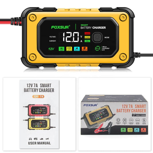 FOXSUR FBC1207E 12V/7A Smart Bilbatteriladdare
