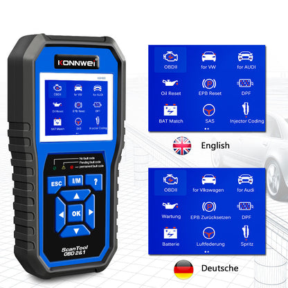 KONNWEI KW450 Full System OBD2 Scanner för VW och Audi