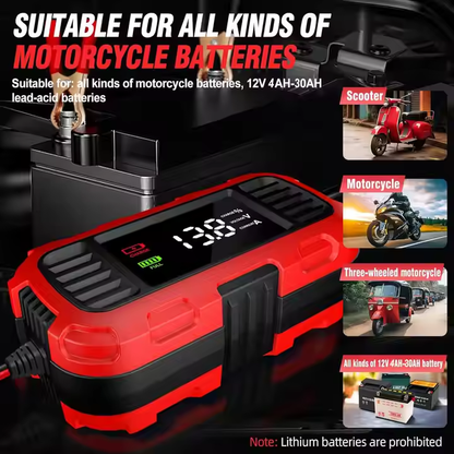 Pulse Repair Blysyrabatteri Laddare 12V 2A för Motorcykel och Bil