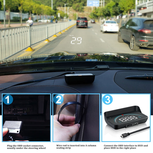 Färgglad Universell HUD Display OBD M8 3.5 tum