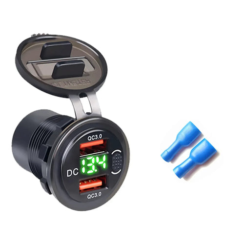5V 3A 2 - Port Dual Waterproof USB Car Charger with Key Switch - Felkodsläsare