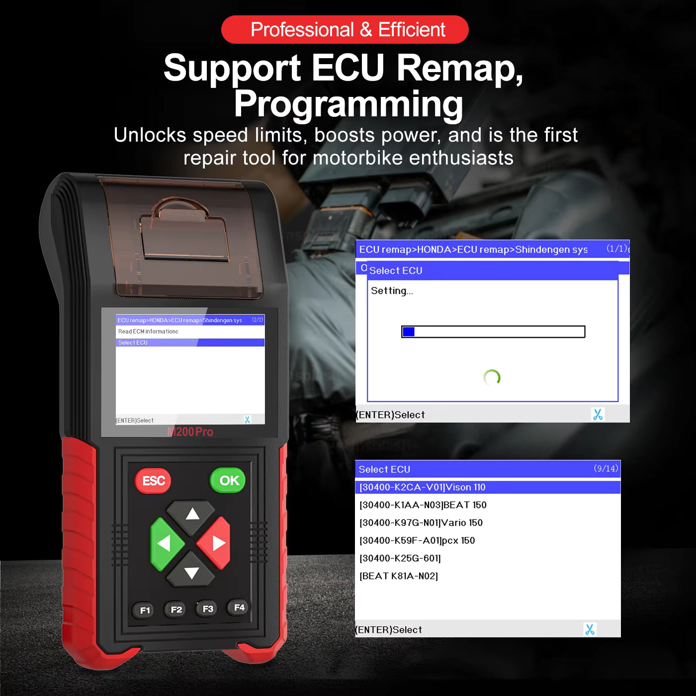 JDiag M200 Pro – MC-diagnosverktyg med ECU remap/programmering