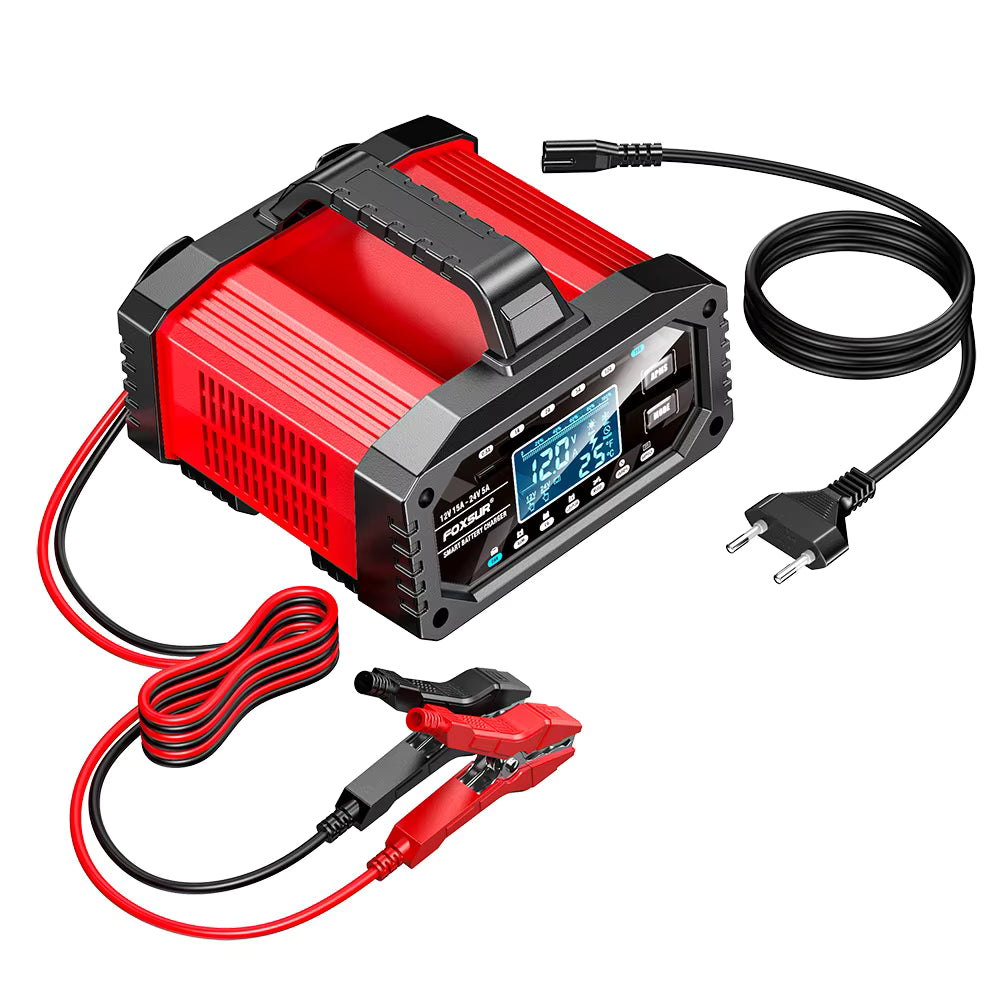 FOXSUR FAC-150 Smart Batteriladdare 12V/24V – 15A/5A