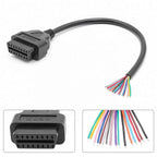 OBD2 16 Pin Female Connector till DIY Förlängningskabel