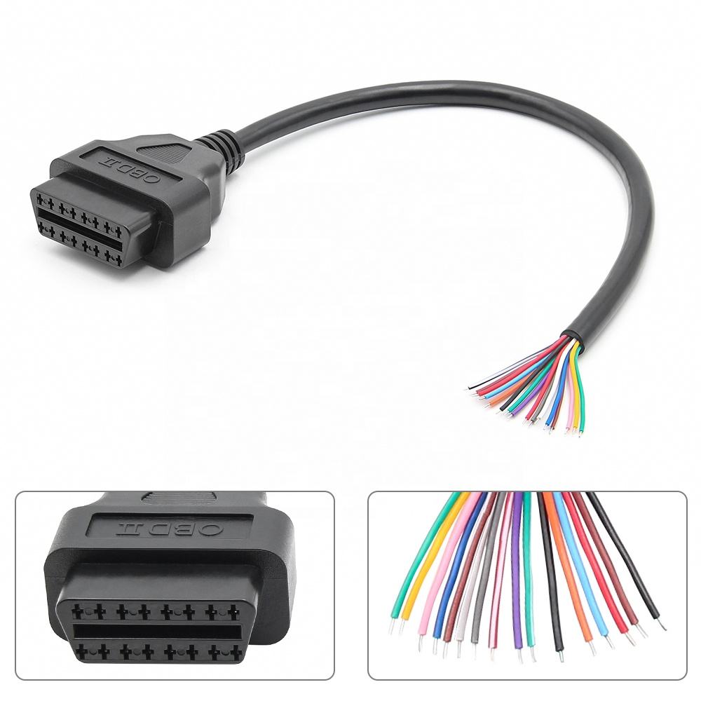 OBD2 16 Pin Female Connector till DIY Förlängningskabel