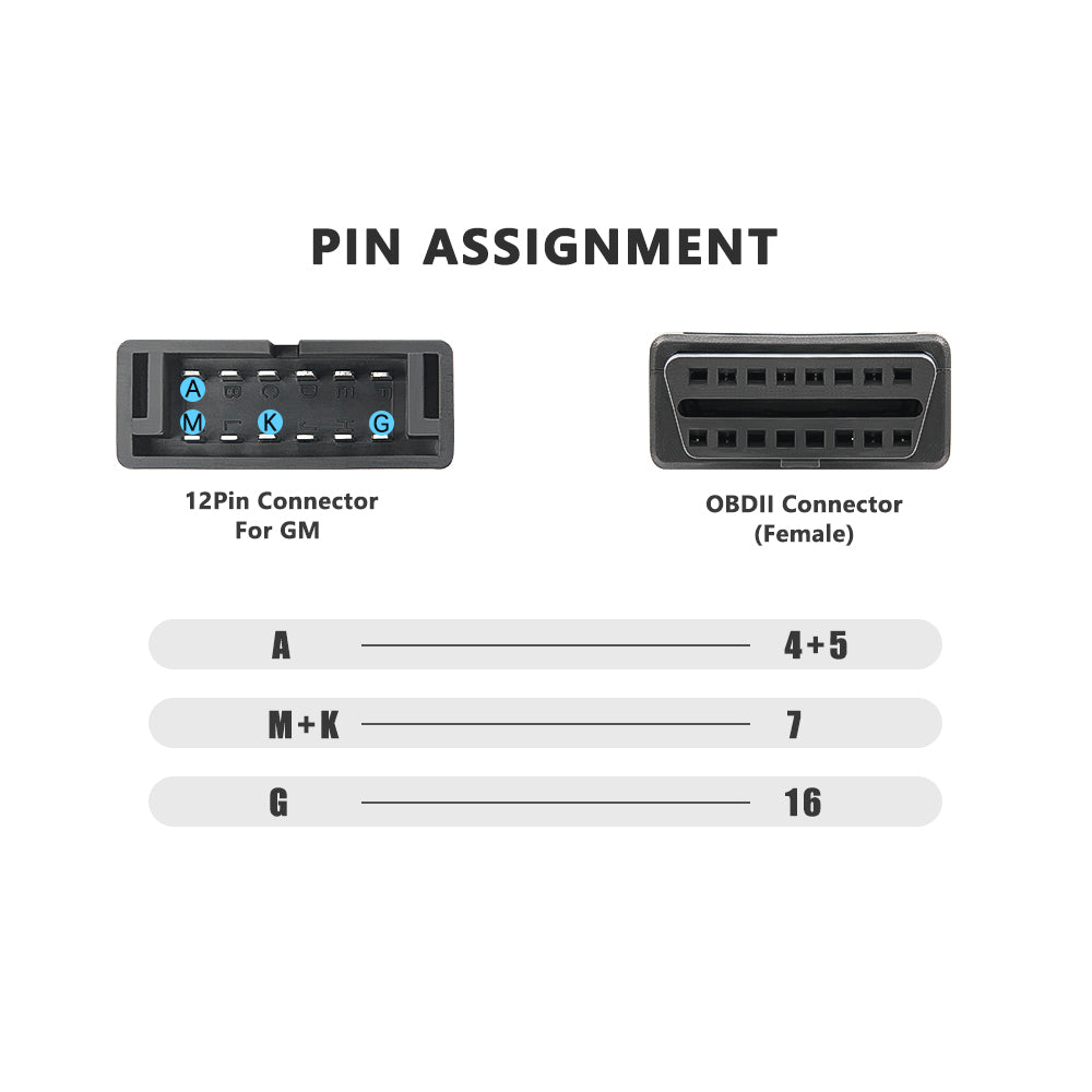 OBD1 till OBD2 GM Adapter – 12-pin till 16-pin Diagnoskabel för GM-fordon