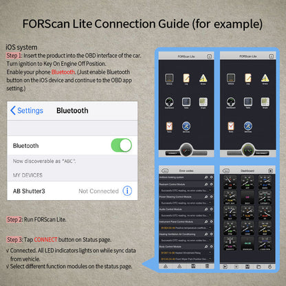 Vgate VLinker FD+ BT4.0 OBD2 Scanner för iOS Android