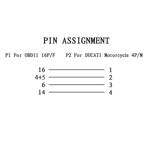 Adapter Cable Ducati 4-pin to OBD2