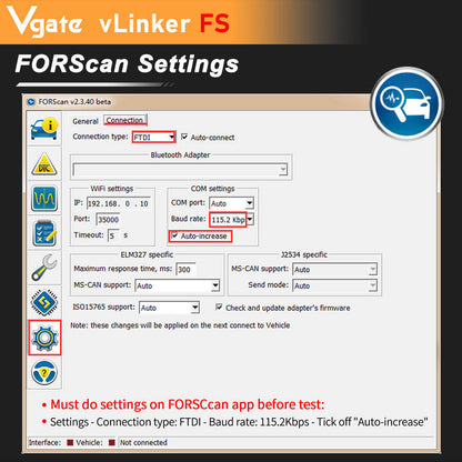 Vgate VLinker FS OBD2 Diagnostikverktyg för Ford