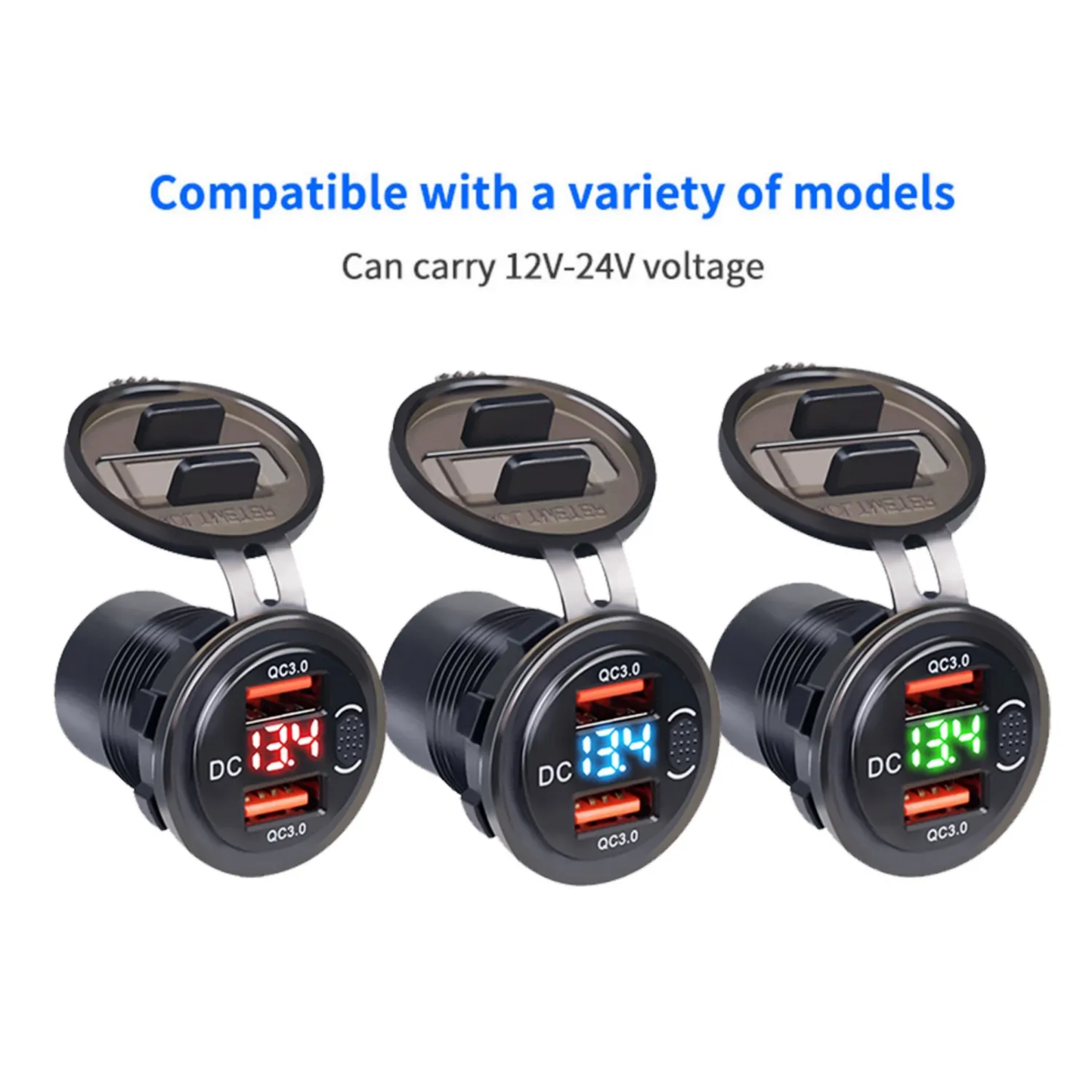 5V 3A 2-Port Dual Waterproof USB Car Charger with Key Switch