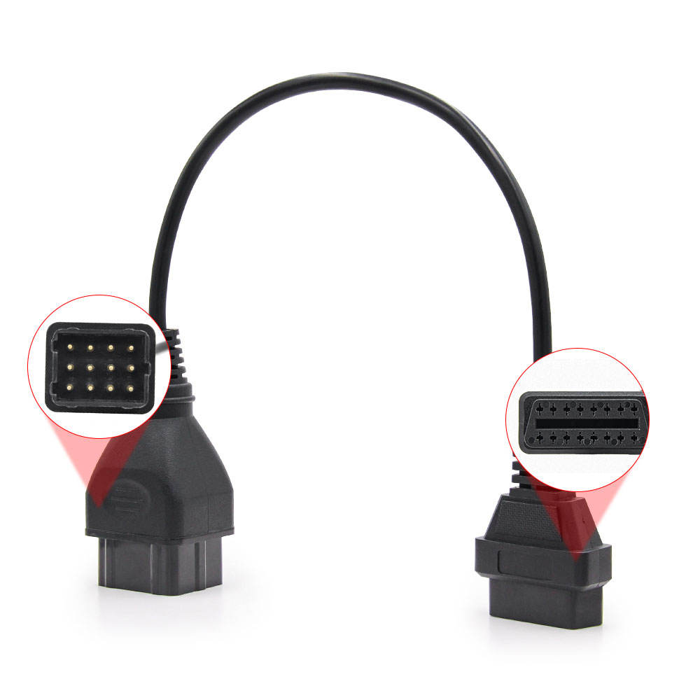 12-pin OBD Connector för GAZ Biladapter 12-pin Lastkabel