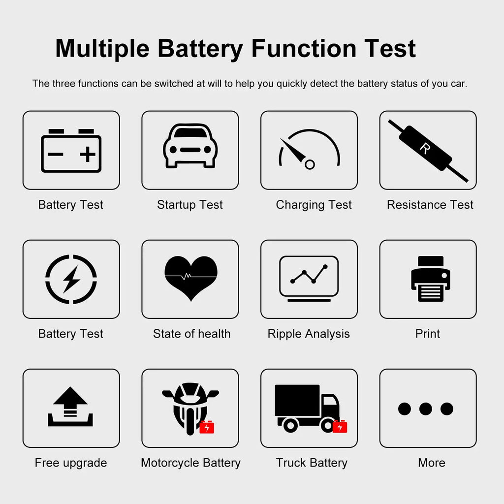 KONNWEI KW700 – Batteritestare 12V/24V med inbyggd skrivare - Felkodsläsare