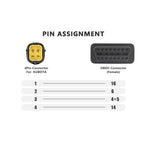 OBD1 (4-pin) till OBD2 (16-pin) adapterkabel – Kubota