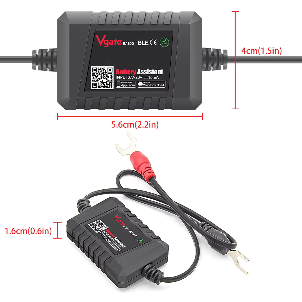 Vgate BA100 – Bluetooth Battery Tester & Battery Monitor 6–20V (6V/12V) for Android/iOS