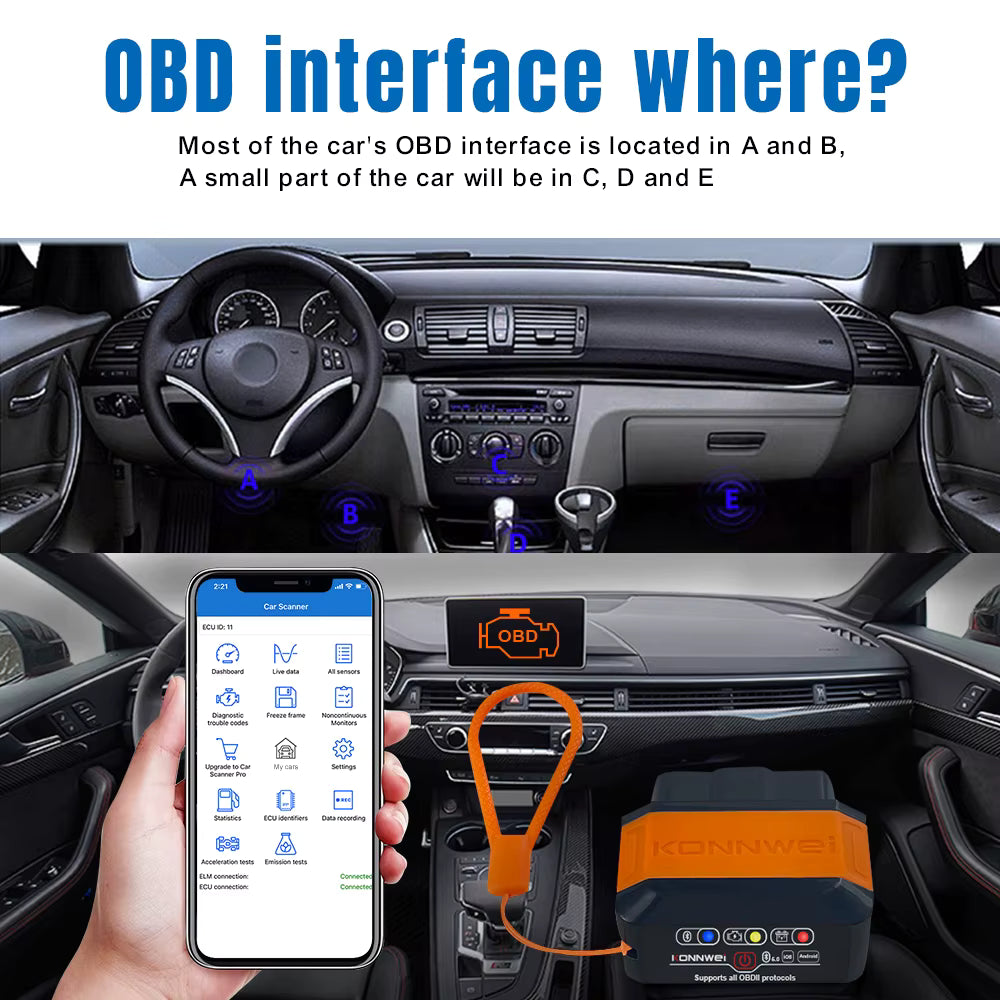 Konnwei KW906 V1.5 OBD2 ELM327 Bluetooth 5.0
