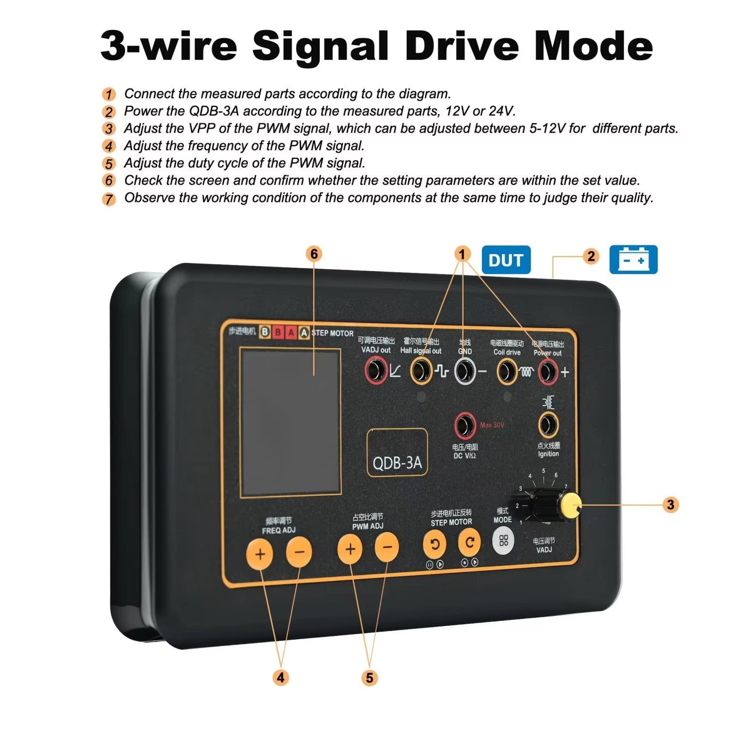 Automobile Ignition Coil Tester QDB-3A – Multiverktyg för bilens styr- och sensorkomponenter Testverktyg