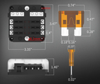Vattentät 6-vägs Säkringsdosa 12V – Med LED-indikator & Färdiga Säkringar