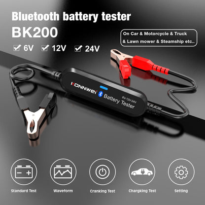 KONNWEI BK200 Bilbatteritestare - Stöd för 6V-12V-24V