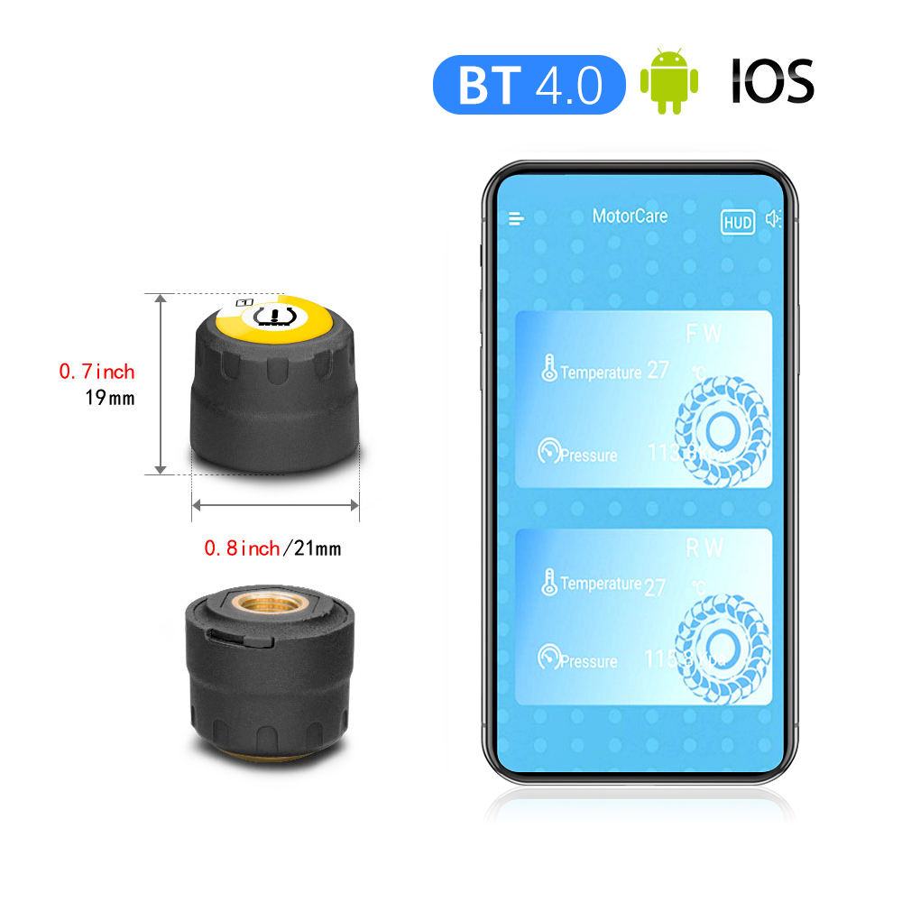 Universal Tyre Pressure Monitoring System BT4.0 för Motorcyklar