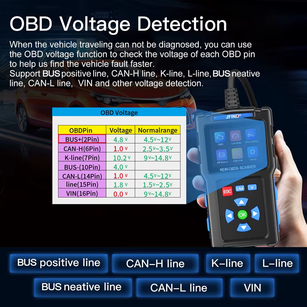 Felkodsläsare - JFIND JF700 OBD2 Diagnosverktyg