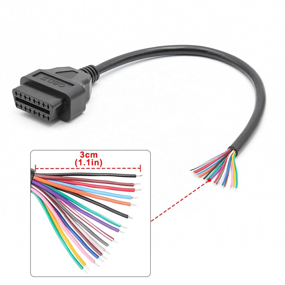OBD2 16 Pin Female Connector till DIY Förlängningskabel