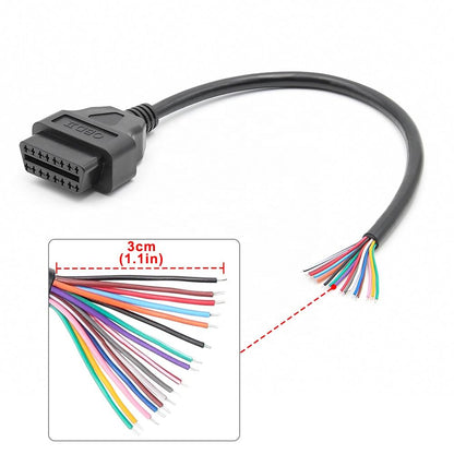 OBD2 16 Pin Female Connector till DIY Förlängningskabel
