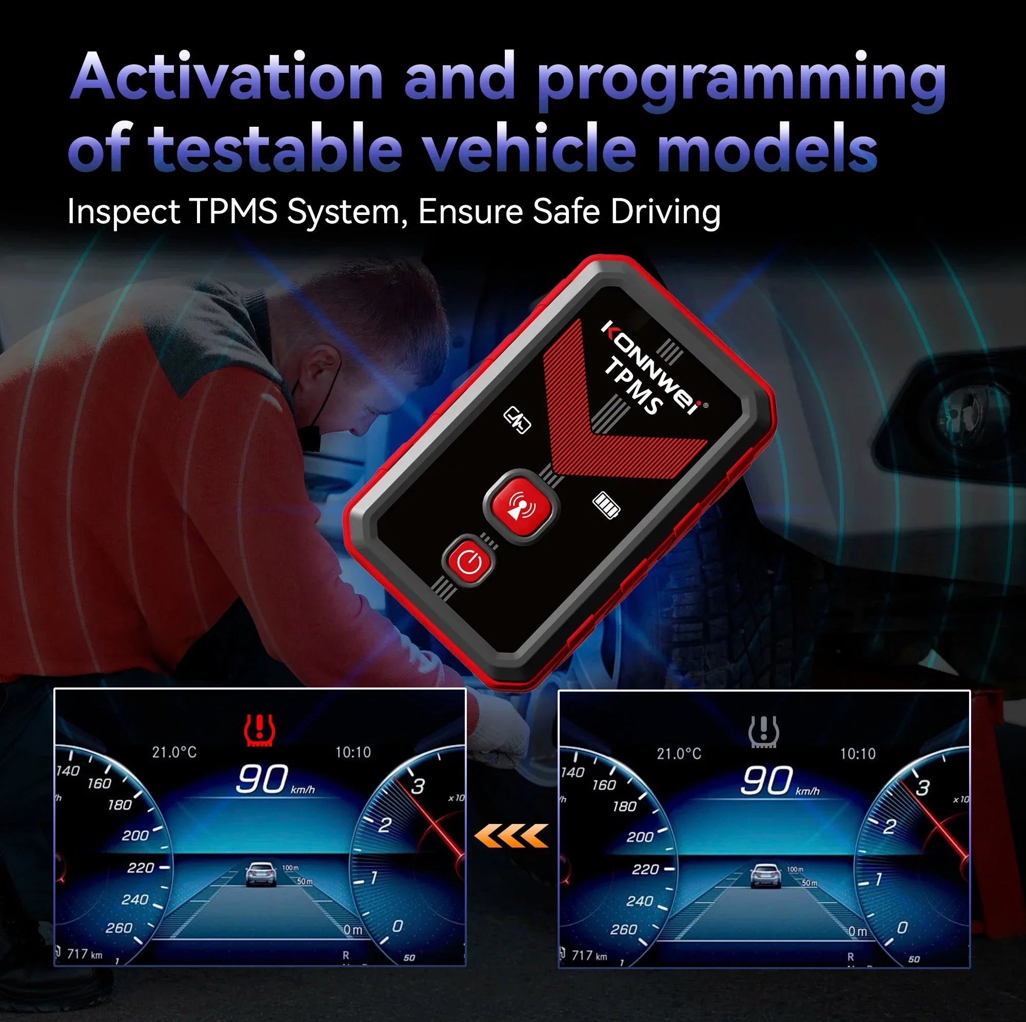 KONNWEI TK100 TPMS-programmeringsverktyg (TPMS Program Tool) - Felkodsläsare