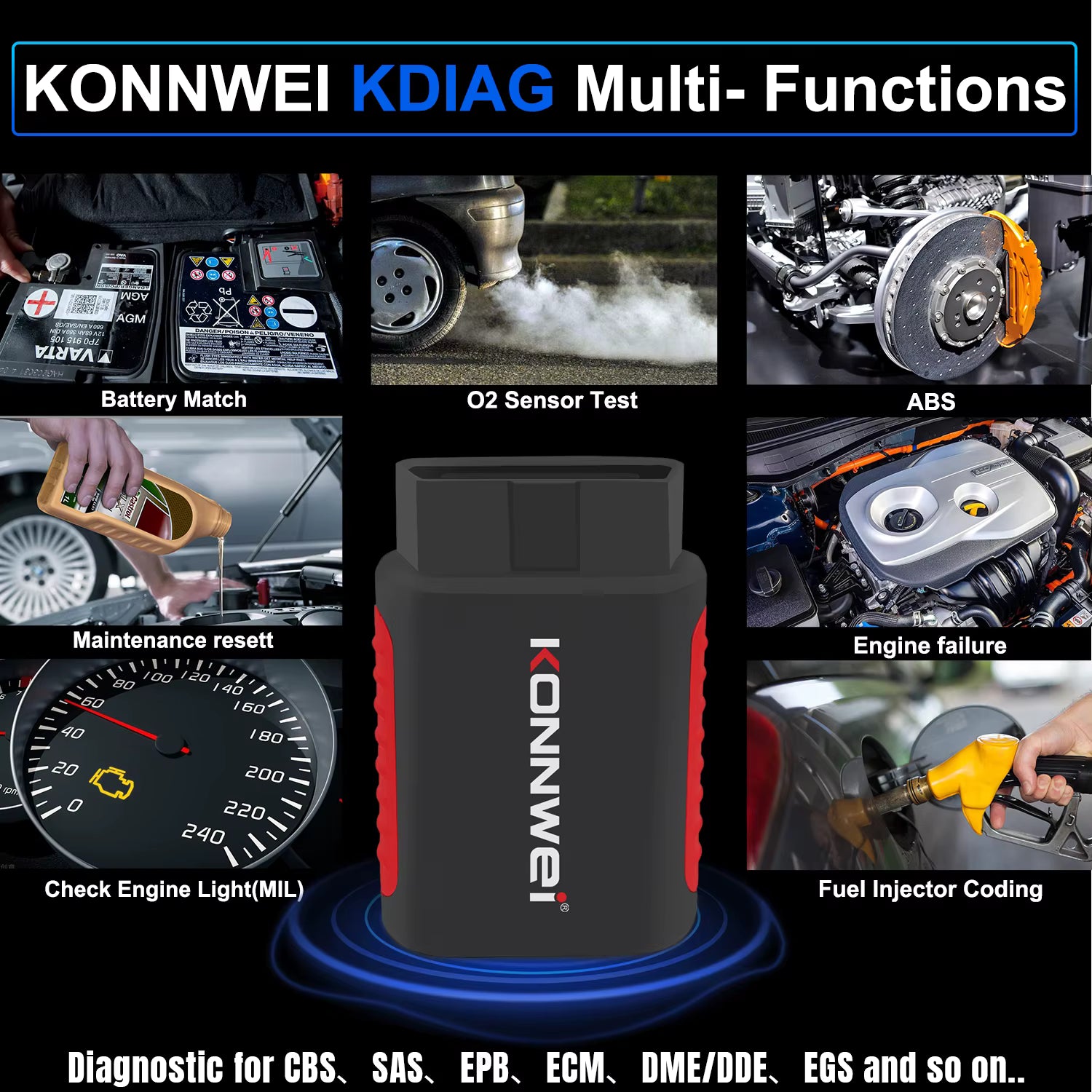 Konnwei KDIAG OBD2 Scanner – Fullsystem & Specialfunktioner