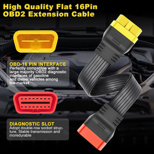 Flat 16-pin OBD2 Förlängningskabel