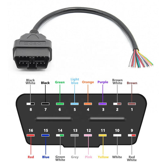 30CM OBD2 Förlängningskabel 16PIN Han till Hon