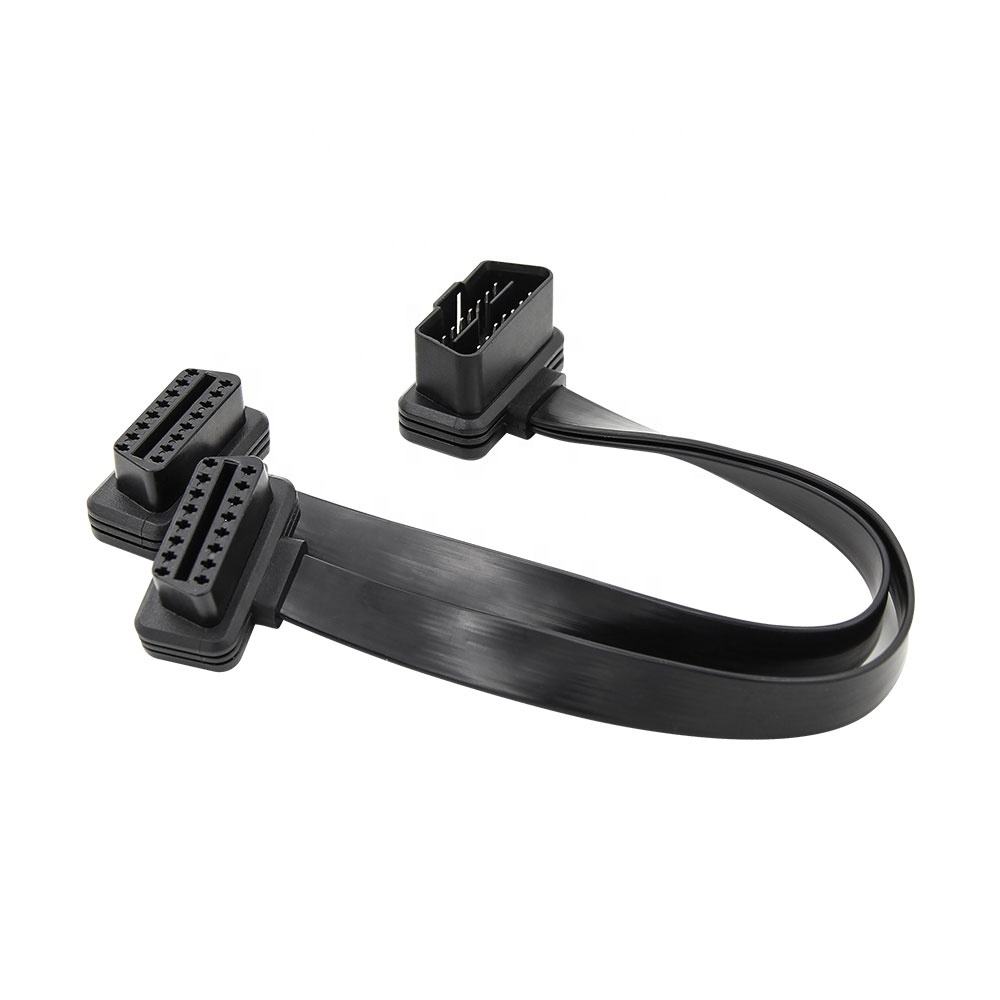 16-pin OBD2 Flat Kabel 30CM - OBD2 Anslutningskabel 2IN1