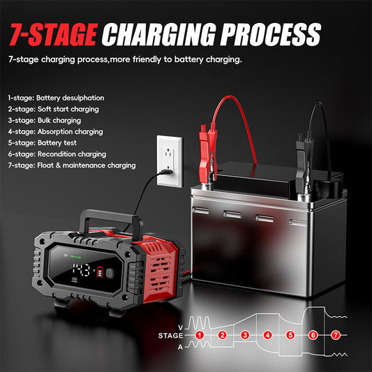 FOXSUR FPT-200 12V/20A 24V/10A Lifepo4 Batteriladdare
