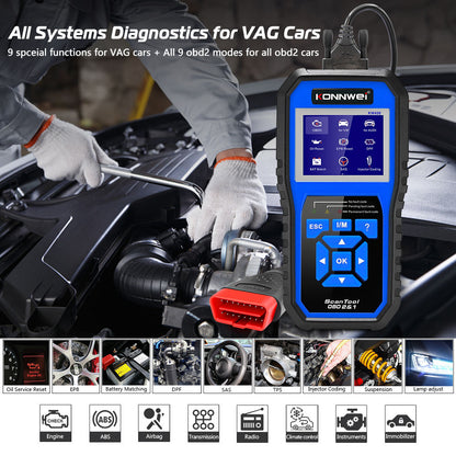 KONNWEI KW450 Full System OBD2 Scanner för VW och Audi