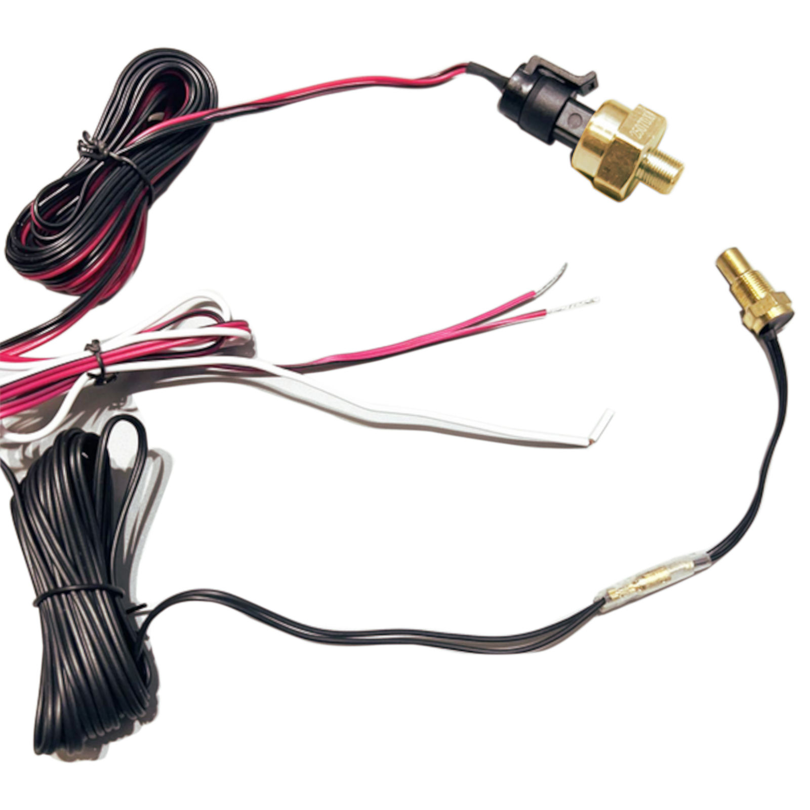 12 V/24 V 4-i-1 LCD Digitalmätare – Voltmeter, Oljetryck, Bränslenivå & Vattentemperatur med M10 NPT-sensor Tillbehör