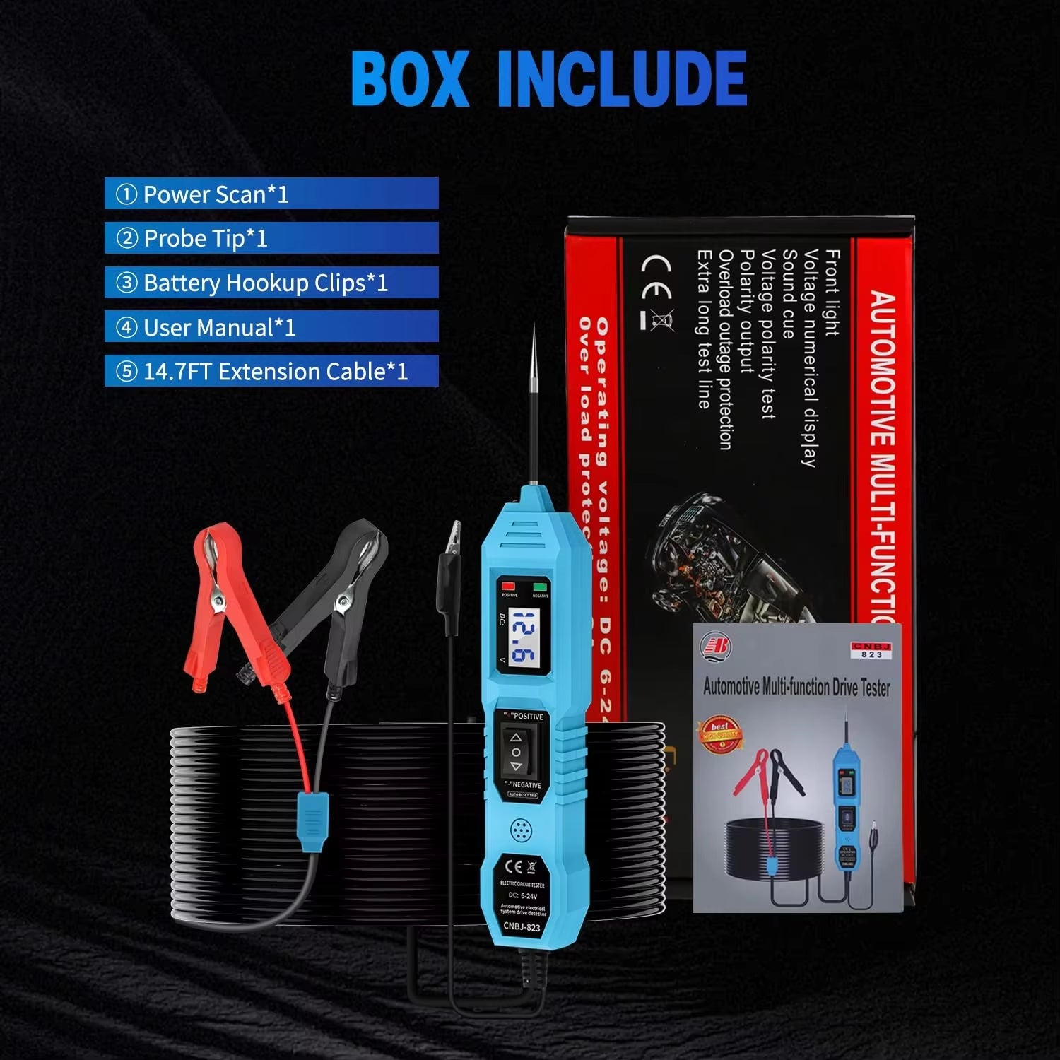 CNBJ-823 6–24V Smart Power Probe – Multifunktionellt testverktyg för fordons elsystem