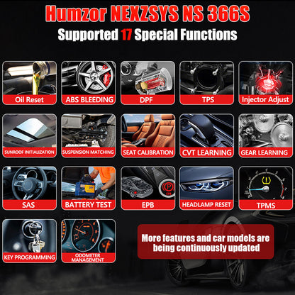 HUMZOR NexzSYS NS366S OBD2 Scanner - Professionell Bil Diagnosverktyg