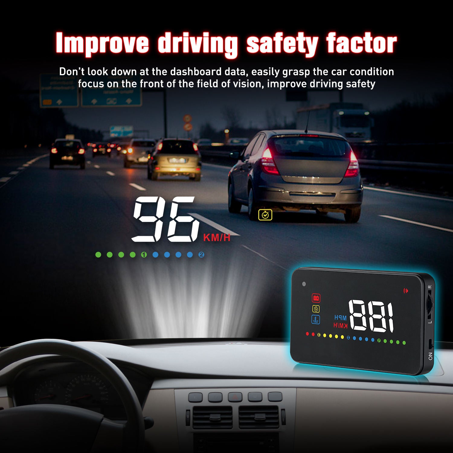 Car Head Up Display OBD HUD 3.5 Inch