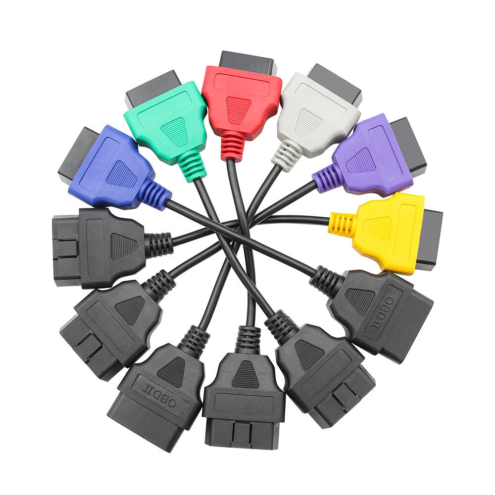 6-Färgad OBD OBD2-kontakt för FiatECUScan Adapter