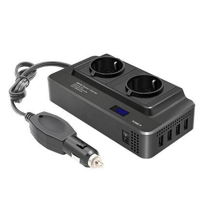 200W Bilväxelriktare med 2 AC Uttag och 4 USB-portar