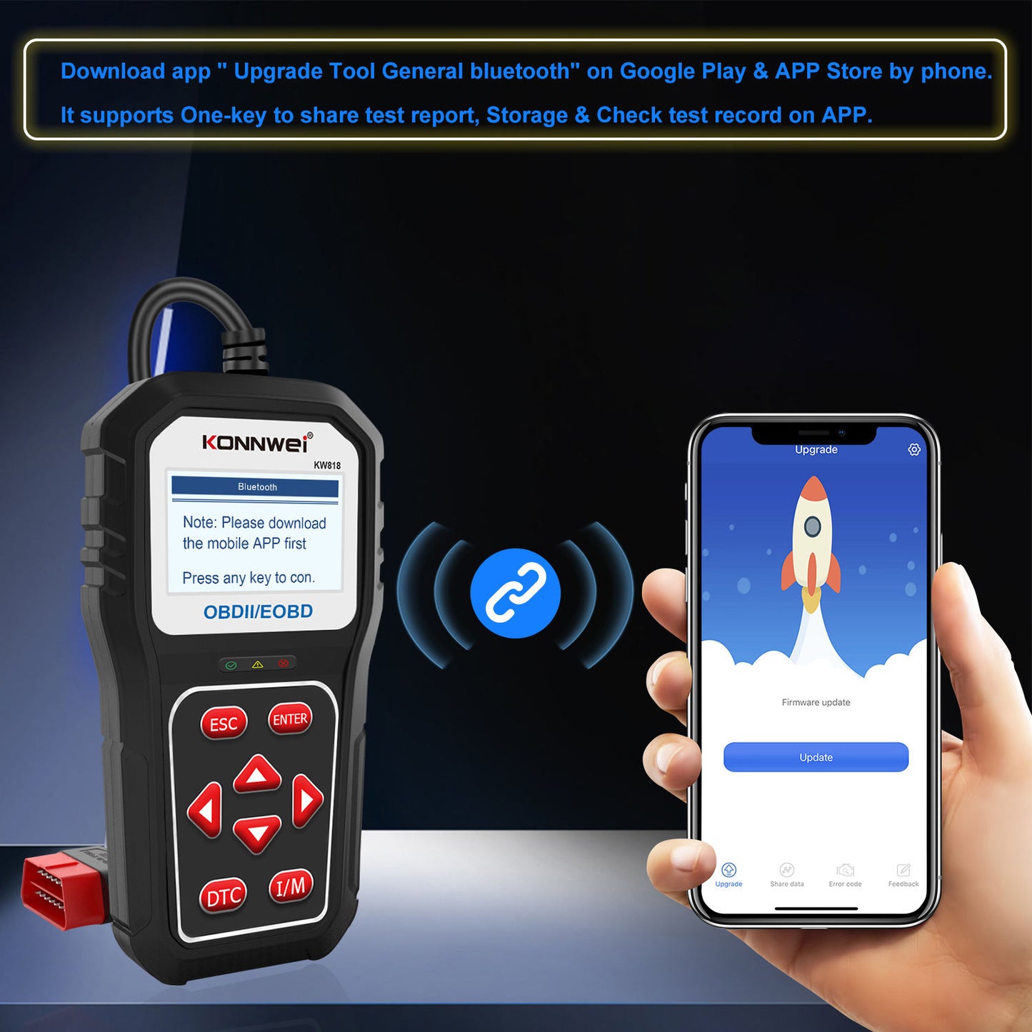 Konnwei KW818 Universell OBD2 Scanner för Bildiagnos