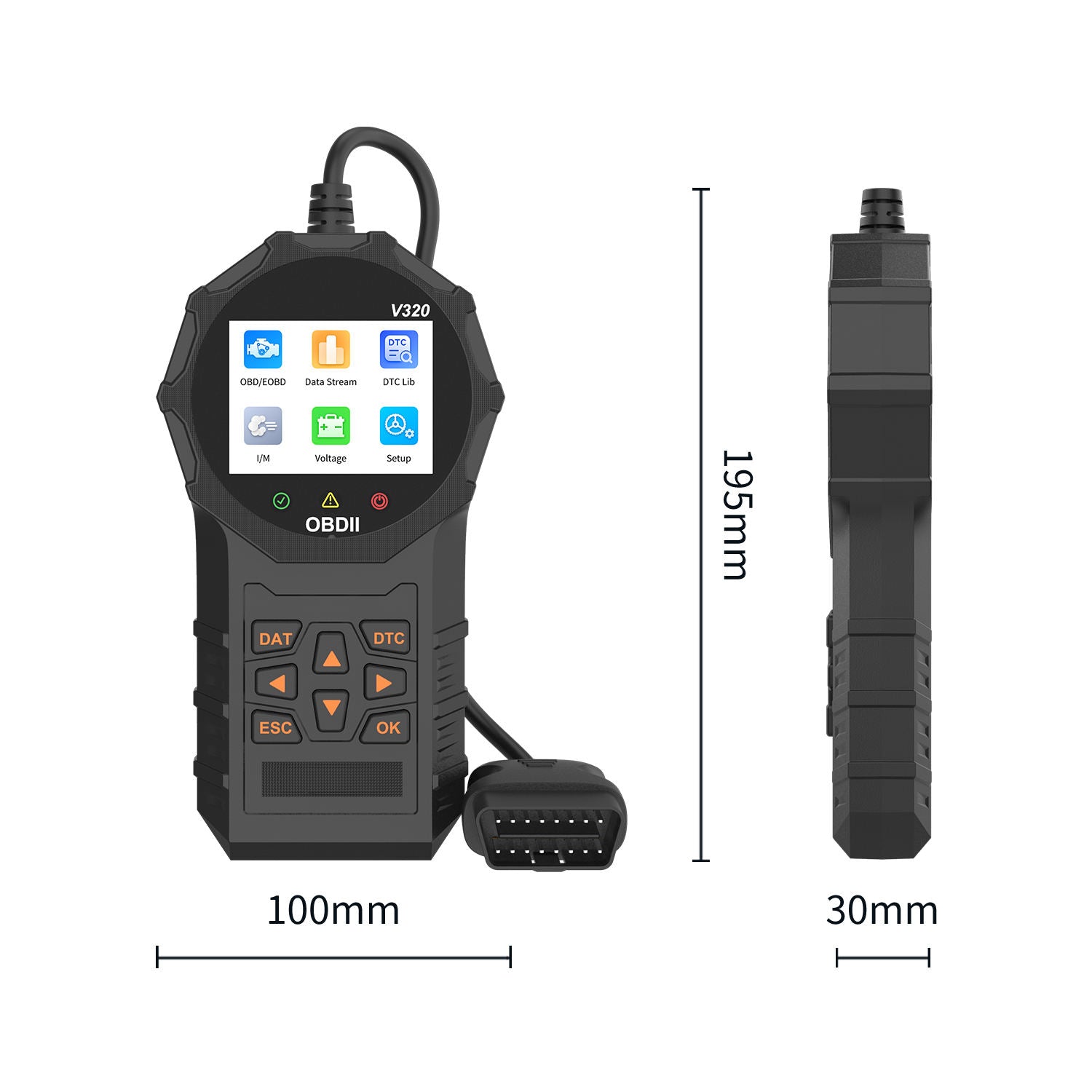 Hot Car Scanner V320 - OBD Diagnostik med 12 Funktioner