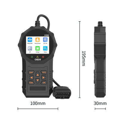 Hot Car Scanner V320 - OBD Diagnostik med 12 Funktioner