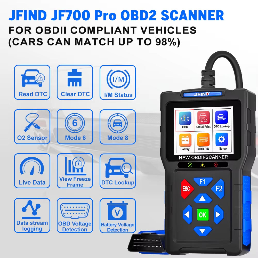 Felkodsläsare - JFIND JF700 PRO OBD2 Diagnosverktyg