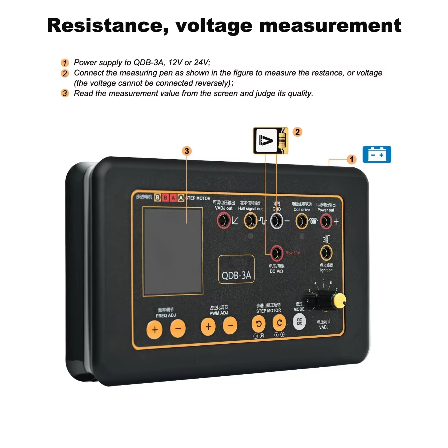 Automobile Ignition Coil Tester QDB-3A – Multiverktyg för bilens styr- och sensorkomponenter Testverktyg