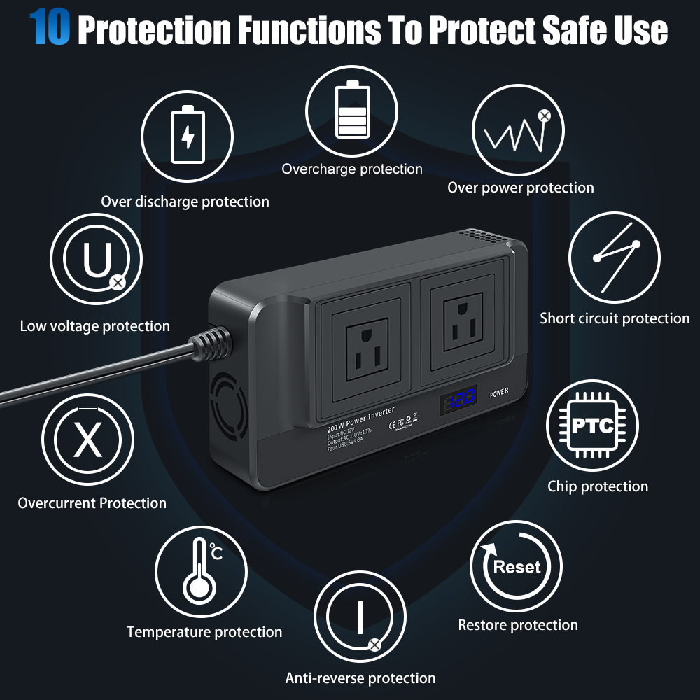 Pure Sine Wave Inverter JFIND JF02 DC12V till AC 220V/110V