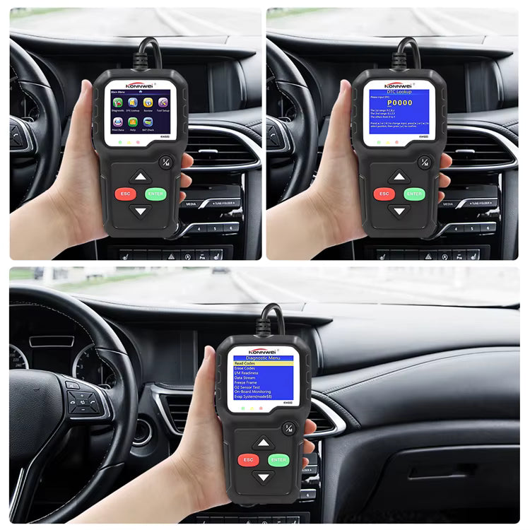 KONNWEI KW680 OBD2 Scanner – Läs & Radera Felkoder med Live-data & Batteriövervakning Felkodsläsare