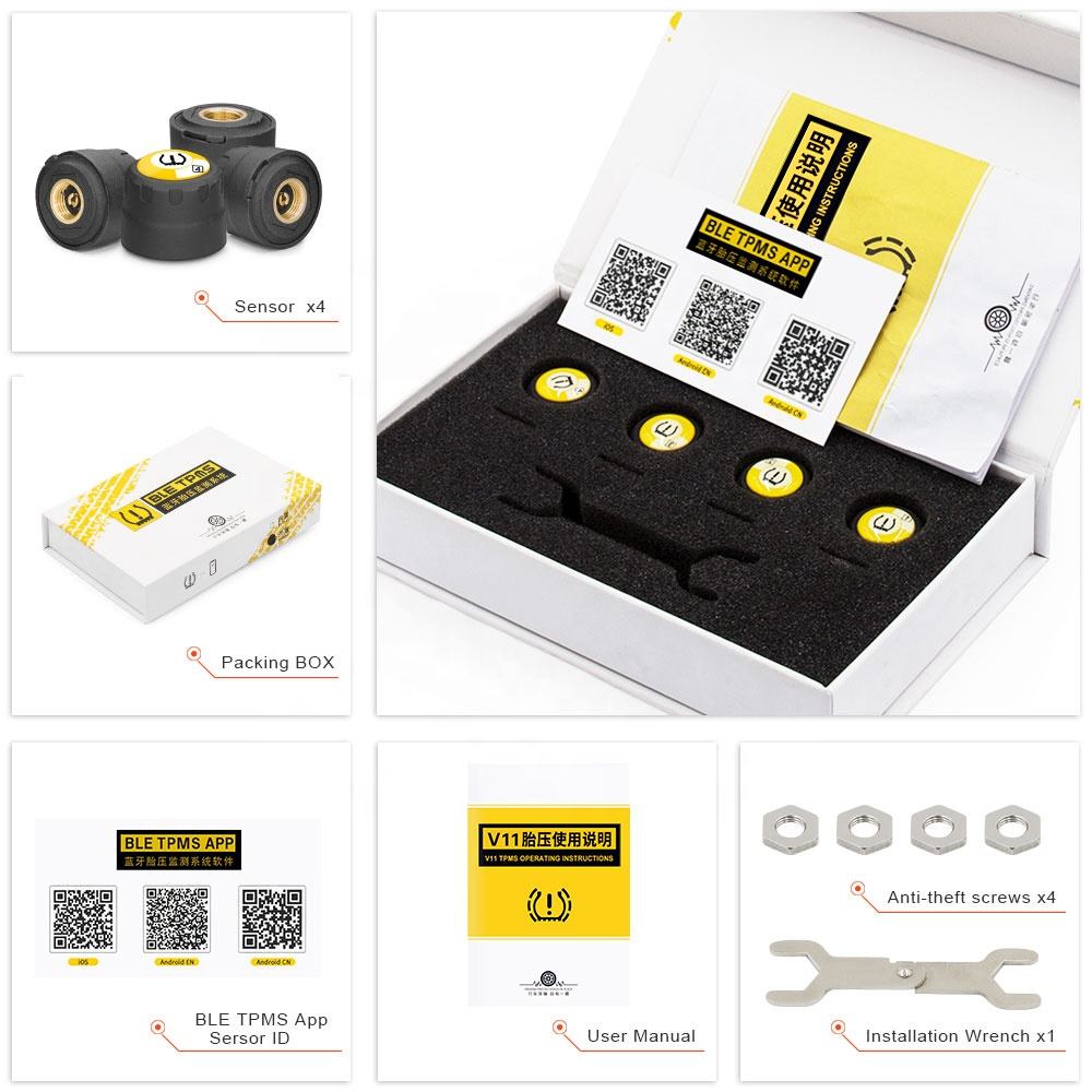 Universal Tyre Pressure Monitoring System BT4.0 för Motorcyklar