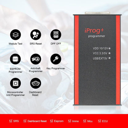 V87 Iprog+ Iprog Pro Programmer - Universell IMMO SRS Dashboard Återställning till 2019