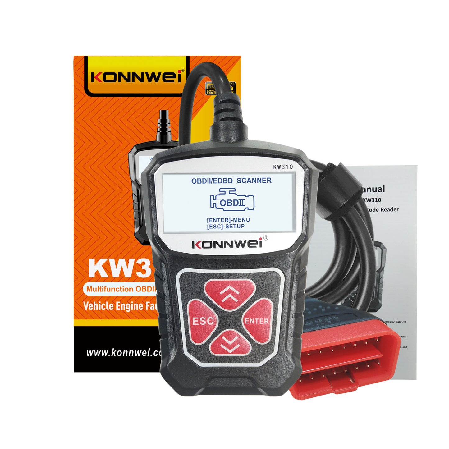 Konnwei KW310 Bilskanner - OBD II Diagnostikverktyg