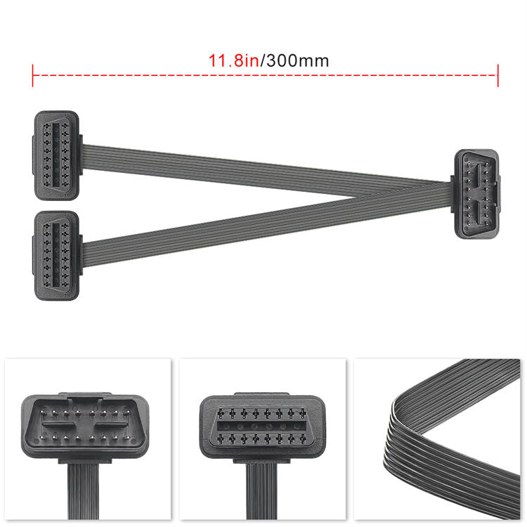 2 i 1 8 Pin OBD2 Förlängnings Y-Kabel för Bildiagnosverktyg